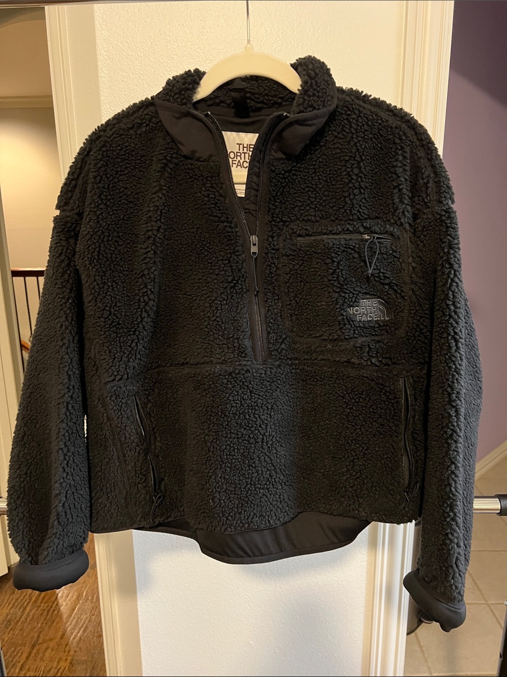 The North Face Black Teddy Sherpa Half-Zip Jacket